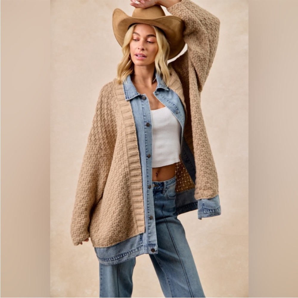 BiBi Tan Knit Cardigan